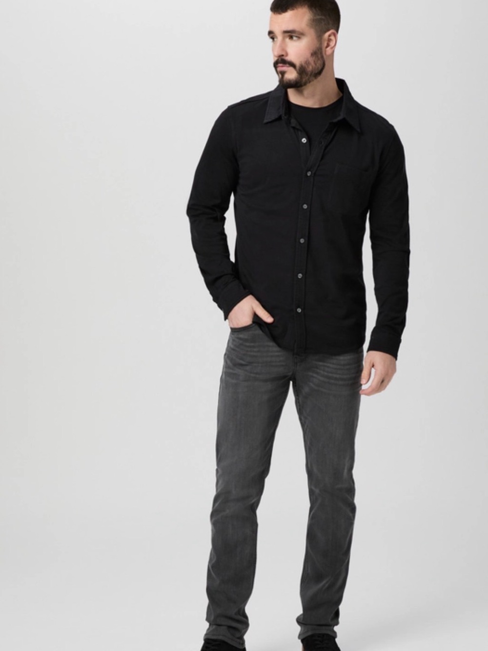 PAIGE Gray Men's Jeans with Zip Fly